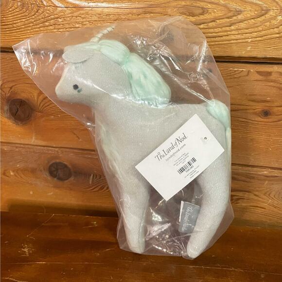 NEW Crate And Barrel Kids Land OF NOD MYTHICAL Plush Felt Unicorn Blue Soft Toy - Picture 4 of 5